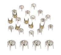 sourcing map 50pcs Rhinestone Stud Refills 0.24"(6mm) Pointed Bottom Rhinestone Claw Beads Nailhead, Rivets Metal Spikes Rivet Decorative for DIY Making Clothing Shoes Belt, Silver White