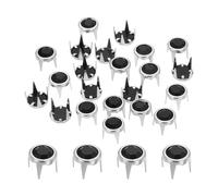 sourcing map 50pcs Rhinestone Stud Refills 0.31"(8mm) Flat Bottom Rhinestone Claw Beads Nailhead, Rivets Metal Spikes Rivet Decorative for DIY Making Clothing Shoes Belt, Silver Black