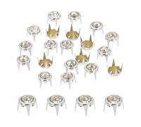 sourcing map 50pcs Rhinestone Stud Refills 0.31"(8mm) Pointed Bottom Rhinestone Claw Beads Nailhead, Rivets Metal Spikes Rivet Decorative for DIY Making Clothing Shoes Belt, Silver White