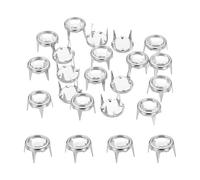 sourcing map 50pcs Rhinestone Stud Refills 0.39"(10mm) Flat Bottom Rhinestone Claw Beads Nailhead, Rivets Metal Spikes Rivet Decorative for DIY Making Clothing Shoes Belt, Silver Silver