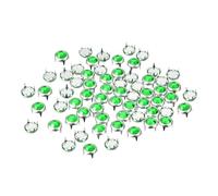 sourcing map 50Pcs Rhinestone Stud Refills, 6mm Dazzling 4 Claw Nailhead Studs Embellishments Decorative Rivets for DIY Leather Craft Clothes Bag Belt (Green)
