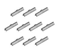 sourcing map 50Pcs Ribbon Crimp Clamp Ends, 30mm Bookmark Pinch Cord End Clasps for DIY Craft Making, Metallic Black