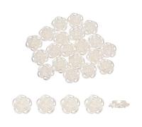 sourcing map 50Pcs Rose Flower Buttons, Pearl Flower Button ABS Flat Back Sewing Buttons for Bracelet Clothes Hair Clip Phone Charm Wedding Decor DIY Crafts(18mm, White)