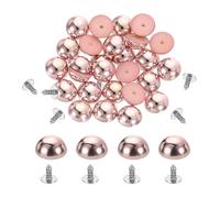 sourcing map 50Pcs Round Dome Studs, 10mm Plastic Mushroom Flat Back Rivets with Nails for DIY Leather Clothing Bag Shoes Accessories, Pink