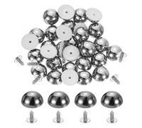 sourcing map 50Pcs Round Dome Studs, 10mm Plastic Mushroom Flat Back Rivets with Nails for DIY Leather Clothing Bag Shoes Accessories, Dark Gray