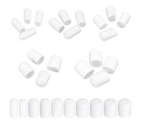 sourcing map 50pcs Round End Protective Caps Rubber Cover 1/4" 3/8" 1/2" 5/8" 3/4" White Screw Protector for Screw Bolt, Plumbing Pipe