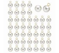 sourcing map 50pcs Round Faux Pearl Buttons 12mm 1/2" Gold Metal Shank Sewing Buttons Replacement DIY Small Button for Sewing Clothing Bridal Wedding Dress DIY Crafts, Beige Gold