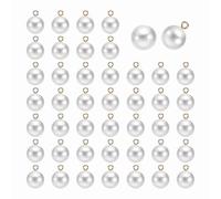sourcing map 50pcs Round Faux Pearl Buttons 14mm 9/16" Gold Metal Shank Sewing Buttons Replacement DIY Small Button for Sewing Clothing Bridal Wedding Dress DIY Crafts, Bright White Gold