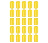 sourcing map 50pcs Round Rubber End Caps 11.5mm ID Bolt Covers Caps Vinyl Rubber Flexible Screw Thread Protectors for Metal Tube Rod Bolts, Yellow