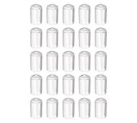 sourcing map 50pcs Round Rubber End Caps 12.5mm ID Bolt Covers Caps Vinyl Rubber Flexible Screw Thread Protectors for Metal Tube Rod Bolts, Translucent