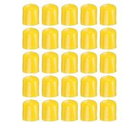 sourcing map 50pcs Round Rubber End Caps 15mm ID Bolt Covers Caps Vinyl Rubber Flexible Screw Thread Protectors for Metal Tube Rod Bolts, Yellow