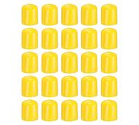 sourcing map 50pcs Round Rubber End Caps 18mm ID Bolt Covers Caps Vinyl Rubber Flexible Screw Thread Protectors for Metal Tube Rod Bolts, Yellow