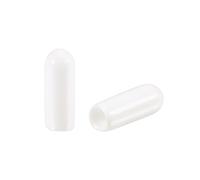 sourcing map 50pcs Round Rubber End Caps 4mm White Vinyl Cover Screw Thread Protectors
