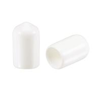 sourcing map 50pcs Round Rubber End Caps 9mm White Vinyl Cover Screw Thread Protectors