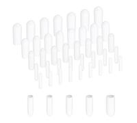 sourcing map 50pcs Round Rubber End Caps Protective Caps 1.5mm 2mm 3mm 4mm 5mm White Screw Thread Protectors