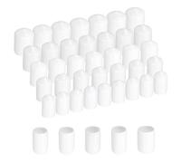 sourcing map 50pcs Round Rubber End Caps Protective Caps 11mm 12mm 13mm 14mm 15mm White Screw Thread Protectors