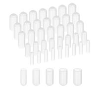 sourcing map 50pcs Round Rubber End Caps Protective Caps 3mm 4mm 5mm 6mm 7mm Clear Screw Thread Protectors