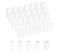 sourcing map 50pcs Round Rubber End Caps Protective Caps 3mm 4mm 5mm 6mm 7mm White Screw Thread Protectors