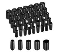 sourcing map 50pcs Round Rubber End Caps Protective Caps 5mm 6mm 7mm 8mm 9mm Black Screw Thread Protectors
