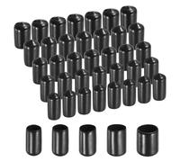 sourcing map 50pcs Round Rubber End Caps Protective Caps 5mm 7mm 9mm 11mm 13mm Black Screw Thread Protectors