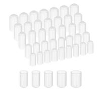sourcing map 50pcs Round Rubber End Caps Protective Caps 6mm 7mm 8mm 9mm 10mm Clear Screw Thread Protectors