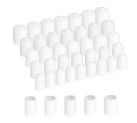 sourcing map 50pcs Round Rubber End Caps Protective Caps 8mm 9mm 10mm 11mm 12mm White Screw Thread Protectors
