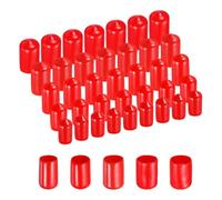 sourcing map 50pcs Round Rubber End Caps Protective Caps 9mm 10mm 11mm 12mm 13mm Red Screw Thread Protectors