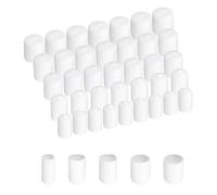 sourcing map 50Pcs Round Rubber End Caps Protective Caps 9mm 12mm 15mm 18mm 21mm White Screw Thread Protectors