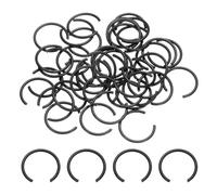 sourcing map 50Pcs Round Wire C-Clips, 70Mn Carbon Structural Steel Internal Snap Rings, Retaining Rings Round Wire Snap Rings for 18mm Hole, Black