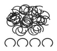 sourcing map 50Pcs Round Wire C-Clips, 70Mn Carbon Structural Steel Internal Snap Rings, Retaining Rings Round Wire Snap Rings for 20mm Hole, Black