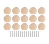 sourcing map 50Pcs Round Wood Drawer Knob, 1 3/8" Diameter Ball Shaped Dresser Knobs Wooden Knobs with Screws for Furniture Drawer Dresser Wardrobe Cupboard