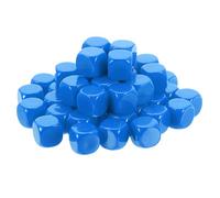 sourcing map 50Pcs Rounded Blank Six Sided Dice 16mm/0.6inch Acrylic Dice Cube with Smoothed Surface for Party Board Game DIY Craft Counting Teaching, Blue
