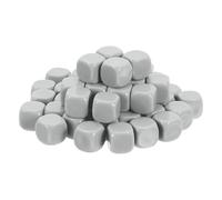 sourcing map 50Pcs Rounded Blank Six Sided Dice 16mm/0.6inch Acrylic Dice Cube with Smoothed Surface for Party Board Game DIY Craft Counting Teaching, Light Grey