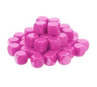 sourcing map 50Pcs Rounded Blank Six Sided Dice 16mm/0.6inch Acrylic Dice Cube with Smoothed Surface for Party Board Game DIY Craft Counting Teaching, Fuchsia