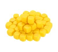 sourcing map 50Pcs Rounded Blank Six Sided Dice 20mm/0.8inch Acrylic Dice Cube with Smoothed Surface for Party Board Game Craft Making, Yellow