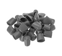 sourcing map 50pcs Rubber End Caps 20mm ID Vinyl PVC Round Tube Bolt Cap Cover Screw Thread Protectors Dark Grey