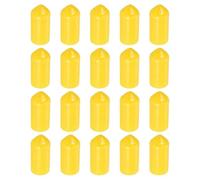 sourcing map 50Pcs Rubber End Caps, 6.5mm/0.26" ID Flexible Rubber Caps, PVC Caps Rubber Screw for Bolts Screw Caps Thread Protectors Tube Screw Bolt, Yellow