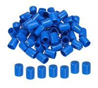 sourcing map 50pcs Rubber End Caps Cover 15mm Vinyl Screw Thread Protector Round PVC Vacuum Caps for Screw Bolt Pipe, Blue