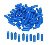 sourcing map 50pcs Rubber End Caps Cover 3mm Vinyl Screw Thread Protector Round PVC Vacuum Caps for Screw Bolt Pipe, Blue