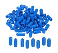 sourcing map 50pcs Rubber End Caps Cover 5mm Vinyl Screw Thread Protector Round PVC Vacuum Caps for Screw Bolt Pipe, Blue