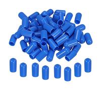 sourcing map 50pcs Rubber End Caps Cover 6mm Vinyl Screw Thread Protector Round PVC Vacuum Caps for Screw Bolt Pipe, Blue