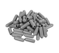 sourcing map 50pcs Rubber End Caps Protective Caps 4.5mm ID Vinyl PVC Round Tube Bolt Cap Cover Screw Thread Protectors Light Gray