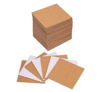 sourcing map 50pcs Self Adhesive Cork Coasters 95 x 95 x 1.5mm Cork Mats Cork Tiles Cork Backing Sheets Mini Wall Cork Board for Coasters and DIY Crafts, Square