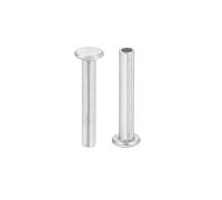 sourcing map 50Pcs Semi Tubular Rivets, 2mm x 12mm Aluminum Round Flat Head Semi-Tubular Rivet Metal Stud Rivet for Industry Household Repairing Fastening, Silver