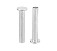 sourcing map 50Pcs Semi Tubular Rivets, 3mm x 18mm Aluminum Round Flat Head Semi-Tubular Rivet Metal Stud Rivet for Industry Household Repairing Fastening, Silver