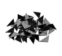 sourcing map 50pcs Sew on Acrylic Irregular Mirror Piece Flat Back DIY Mirrored Rhinestones Mirror Beads for Evening Dresses Cloth Garment Black 33x16mm