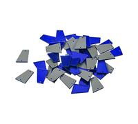 sourcing map 50pcs Sew on Acrylic Irregular Mirror Piece Flat Back DIY Mirrored Rhinestones Mirror Beads for Evening Dresses Cloth Garment Dark Blue