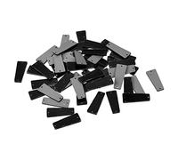 sourcing map 50pcs Sew on Acrylic Irregular Mirror Piece Flat Back DIY Mirrored Rhinestones Mirror Beads for Evening Dresses Cloth Garment Black 27x11mm