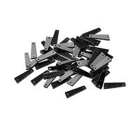 sourcing map 50pcs Sew on Acrylic Irregular Mirror Piece Flat Back DIY Mirrored Rhinestones Mirror Beads for Evening Dresses Cloth Garment Black 19x6mm