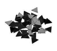 sourcing map 50pcs Sew on Triangle Acrylic Mirror Piece Flat Back DIY Mirrored Rhinestones Mirror Beads for Evening Dresses Cloth Garment Black 23x23mm